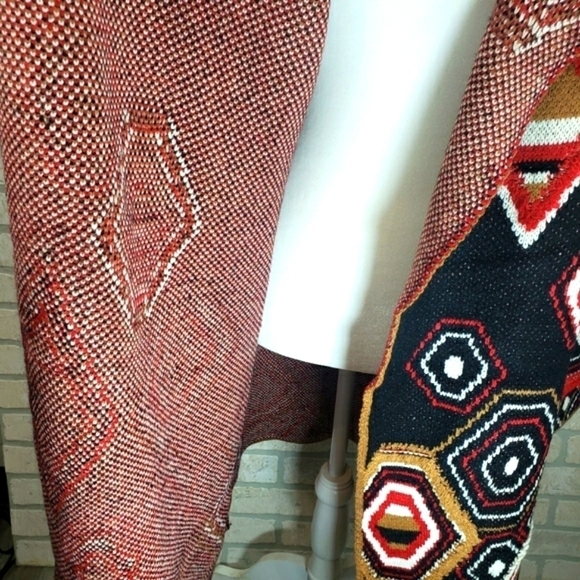 MAXSPORT Aztec Boho Mid Length Knitted Sweater Cardigan Size M - Picture 7 of 12